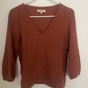 Madewell dark blush/rust colored top